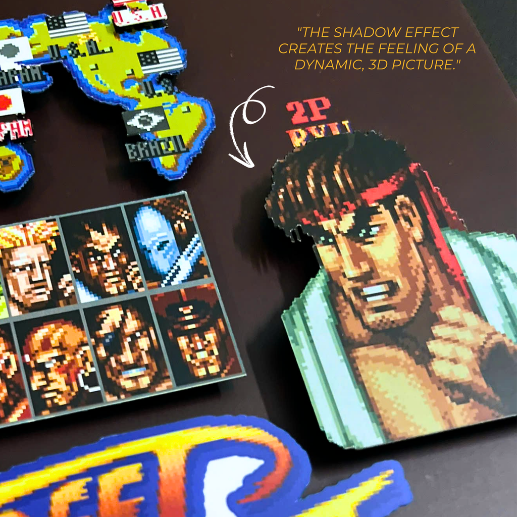 3D Shadow Box Game Street Fighter 2 45x33 Cm | Retro Shadow Box Art About Game | Shadow Box Game Decor | Gaming Shadow Box Art