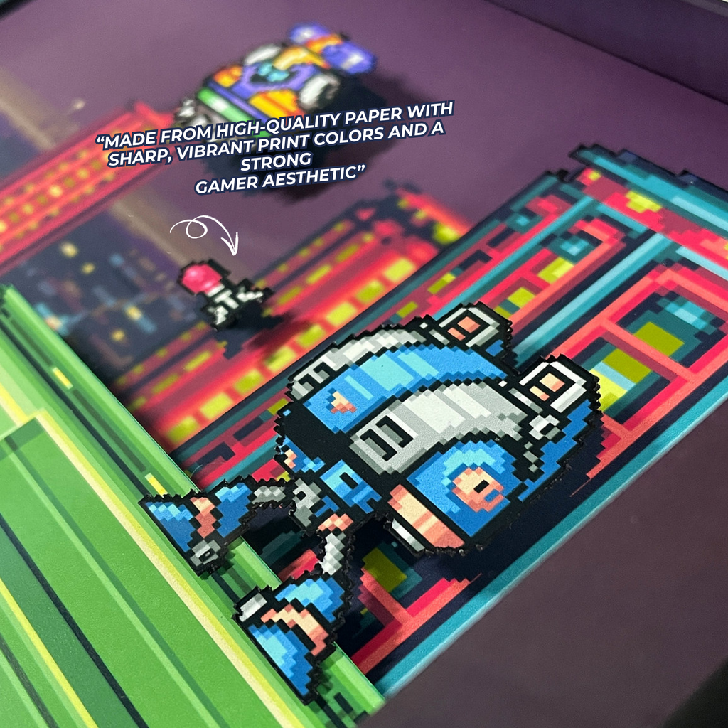 3D Shadow Box Megaman X | Retro Shadow Box Art About Game | Shadow Box Game Decor | Gaming Shadow Box Art