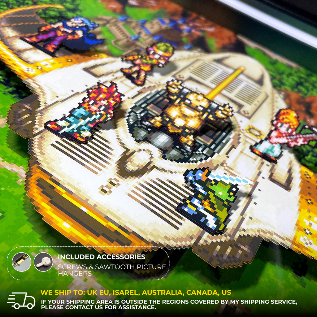 3D Shadow Box Chrono Trigger Epoch | Retro Shadow Box Art About Game | Shadow Box Game Decor | Gaming Shadow Box Art