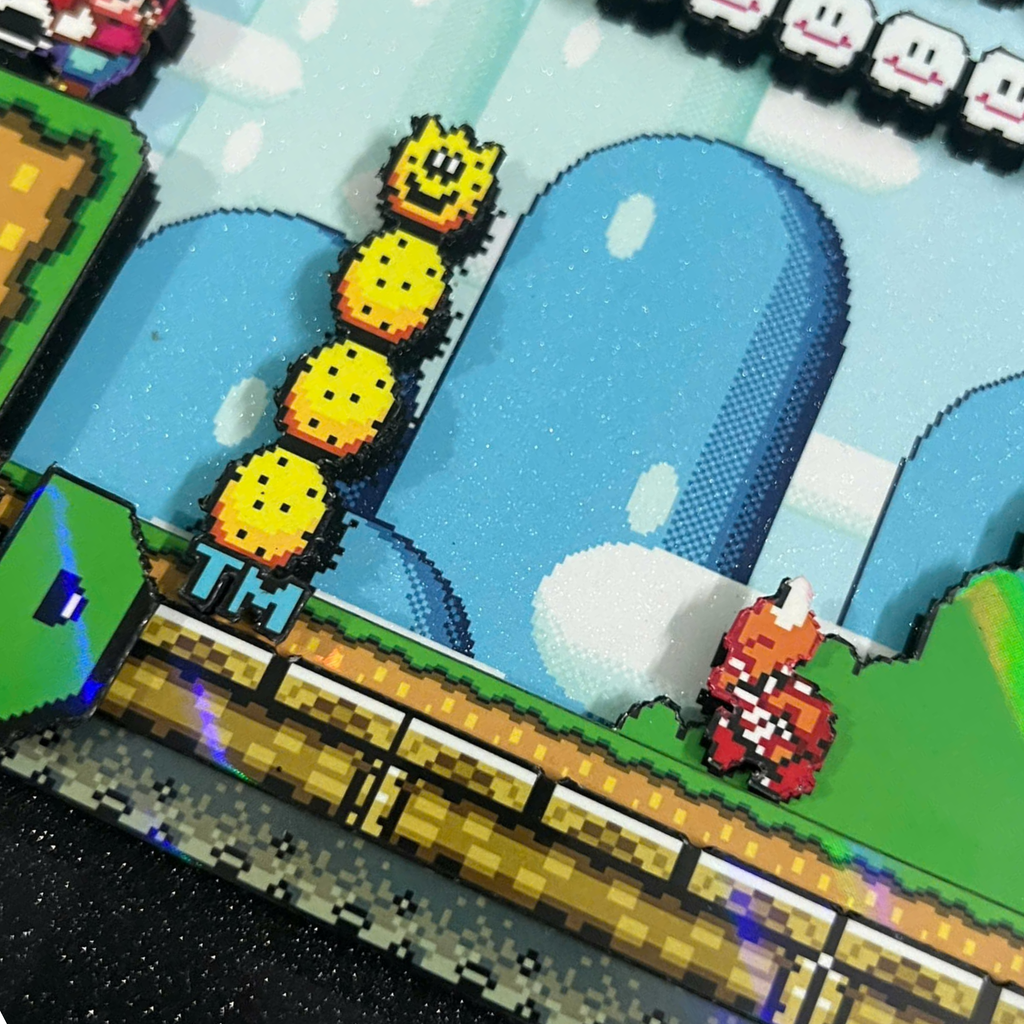 3D Shadow Box Game Super Mario World 45x33 Cm | Retro Shadow Box Art About Game | Shadow Box Game Decor | Gaming Shadow Box Art