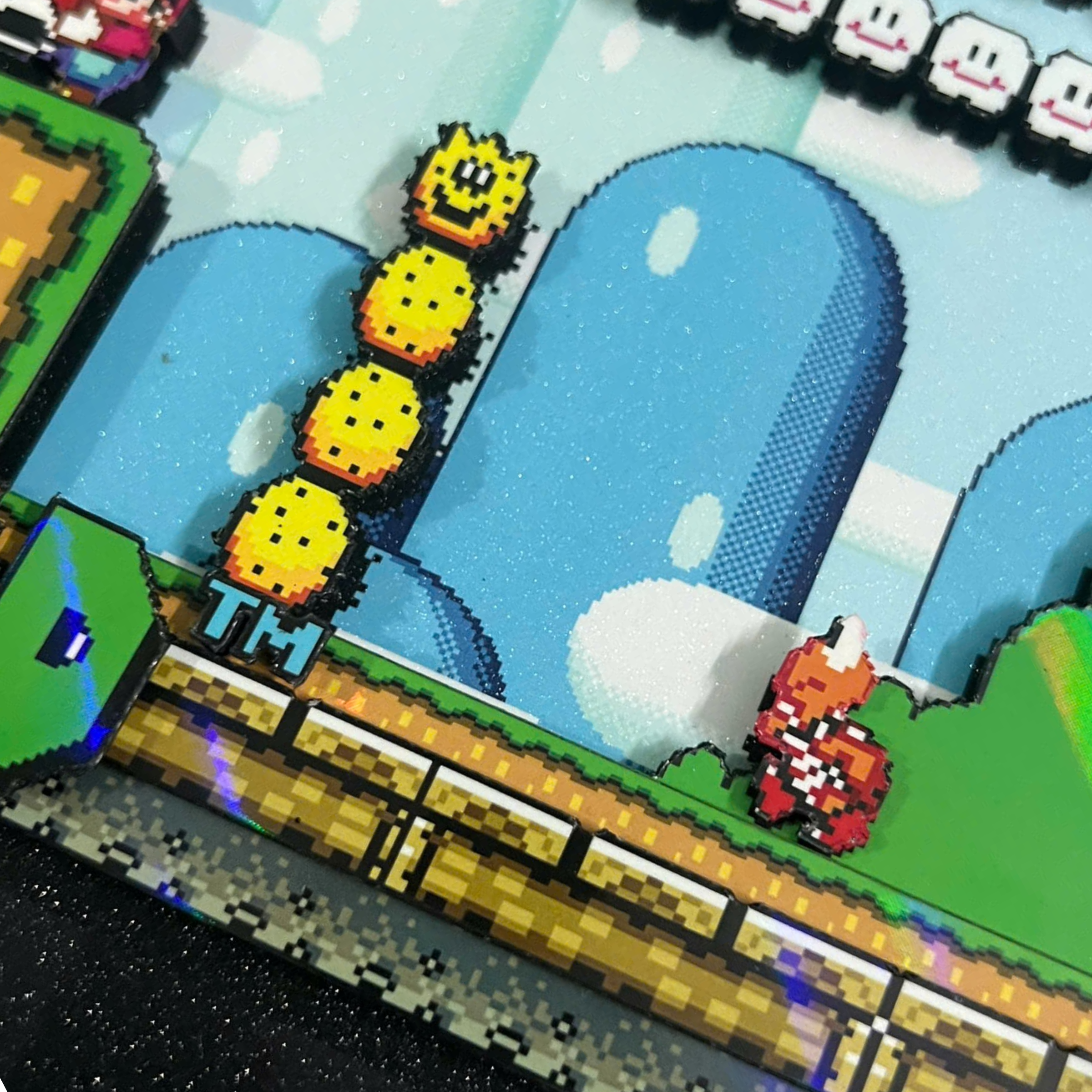 3D Shadow Box Game Super Mario World 45x33 Cm | Retro Shadow Box Art About Game | Shadow Box Game Decor | Gaming Shadow Box Art