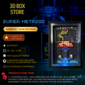 3D Shadow Box Game Super Metroid 45x33 Cm | Retro Shadow Box Art About Game | Shadow Box Game Decor | Gaming Shadow Box Art