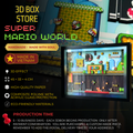 3D Shadow Box Game Super Mario World 45x33 Cm | Retro Shadow Box Art About Game | Shadow Box Game Decor | Gaming Shadow Box Art