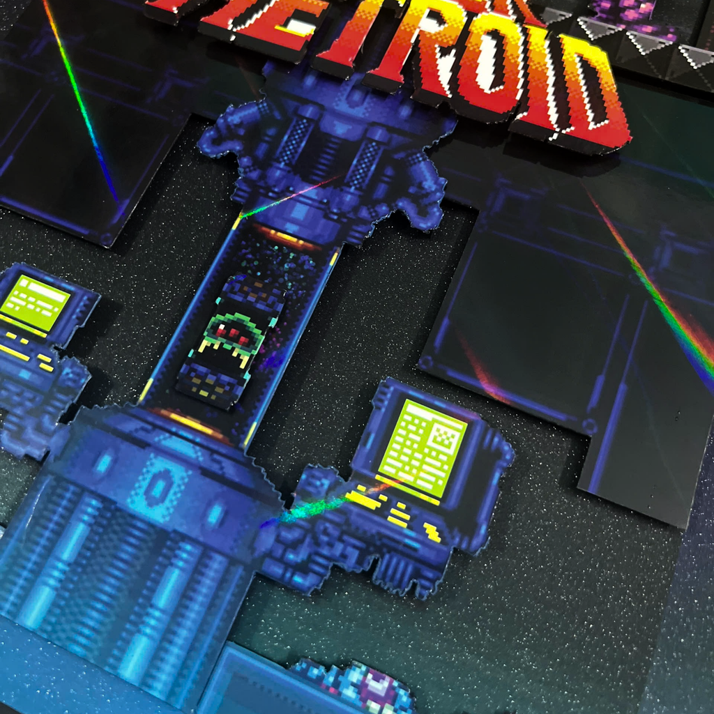 3D Shadow Box Game Super Metroid 45x33 Cm | Retro Shadow Box Art About Game | Shadow Box Game Decor | Gaming Shadow Box Art